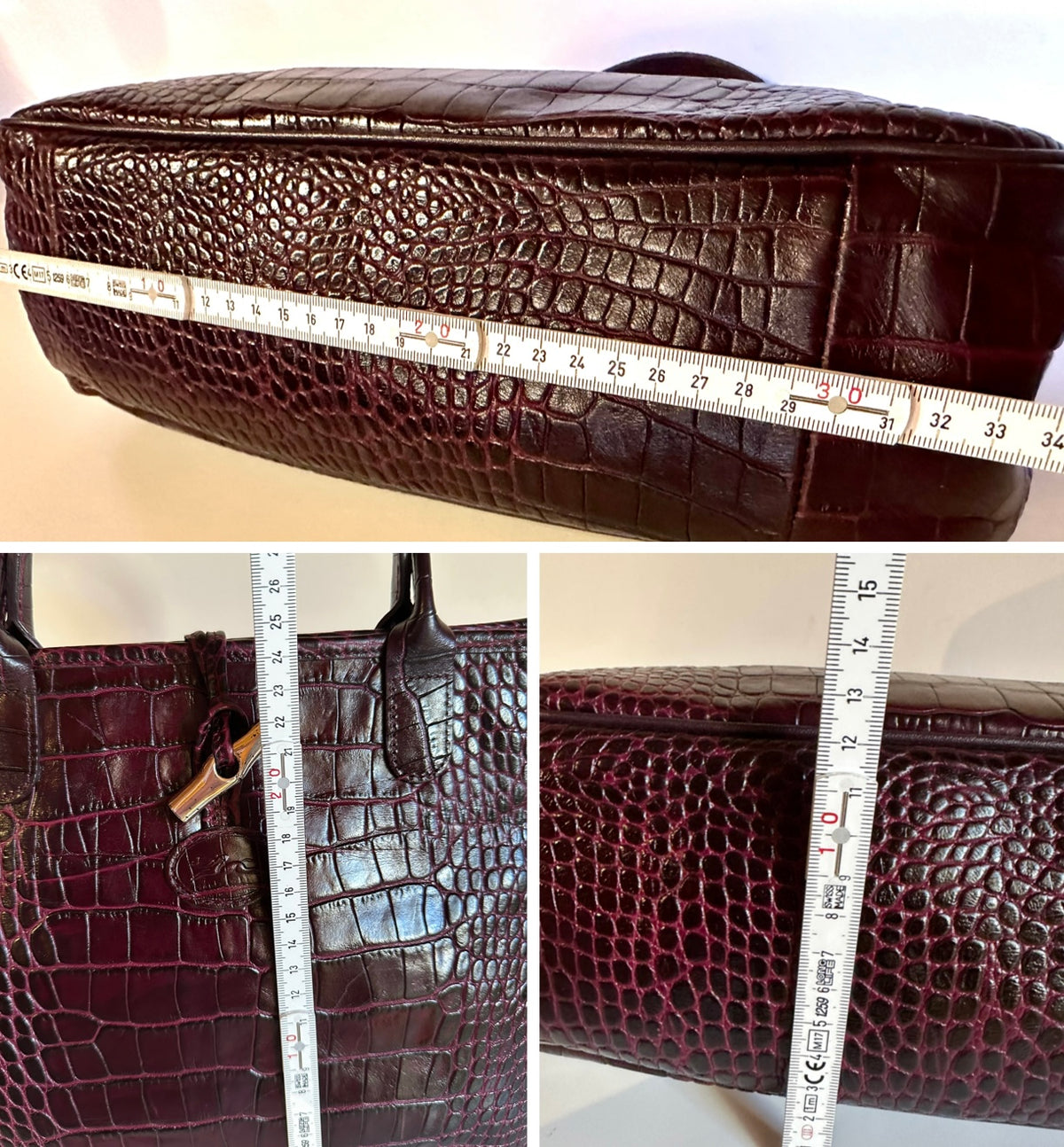 Sac Longchamp Roseau Bordeaux/Prune taille M