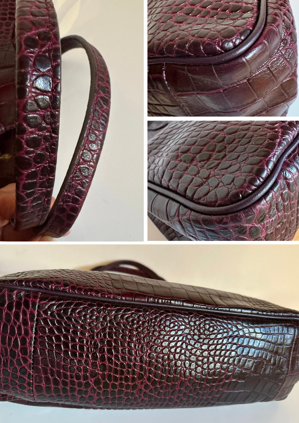 Sac Longchamp Roseau Bordeaux/Prune taille M