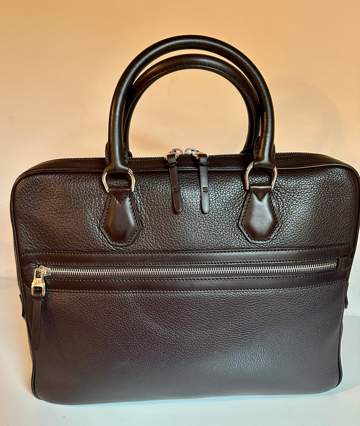 Dunhill Boston Porte-documents – Cuir Grainé Chocolat