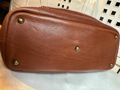 Longchamp "Légende Sport" Beuteltasche im Hobo-Stil aus cognacfarbenem Leder