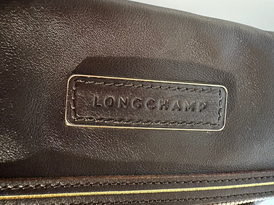 Longchamp Clutch cuir chocolat