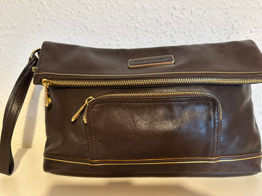 Longchamp Clutch cuir chocolat