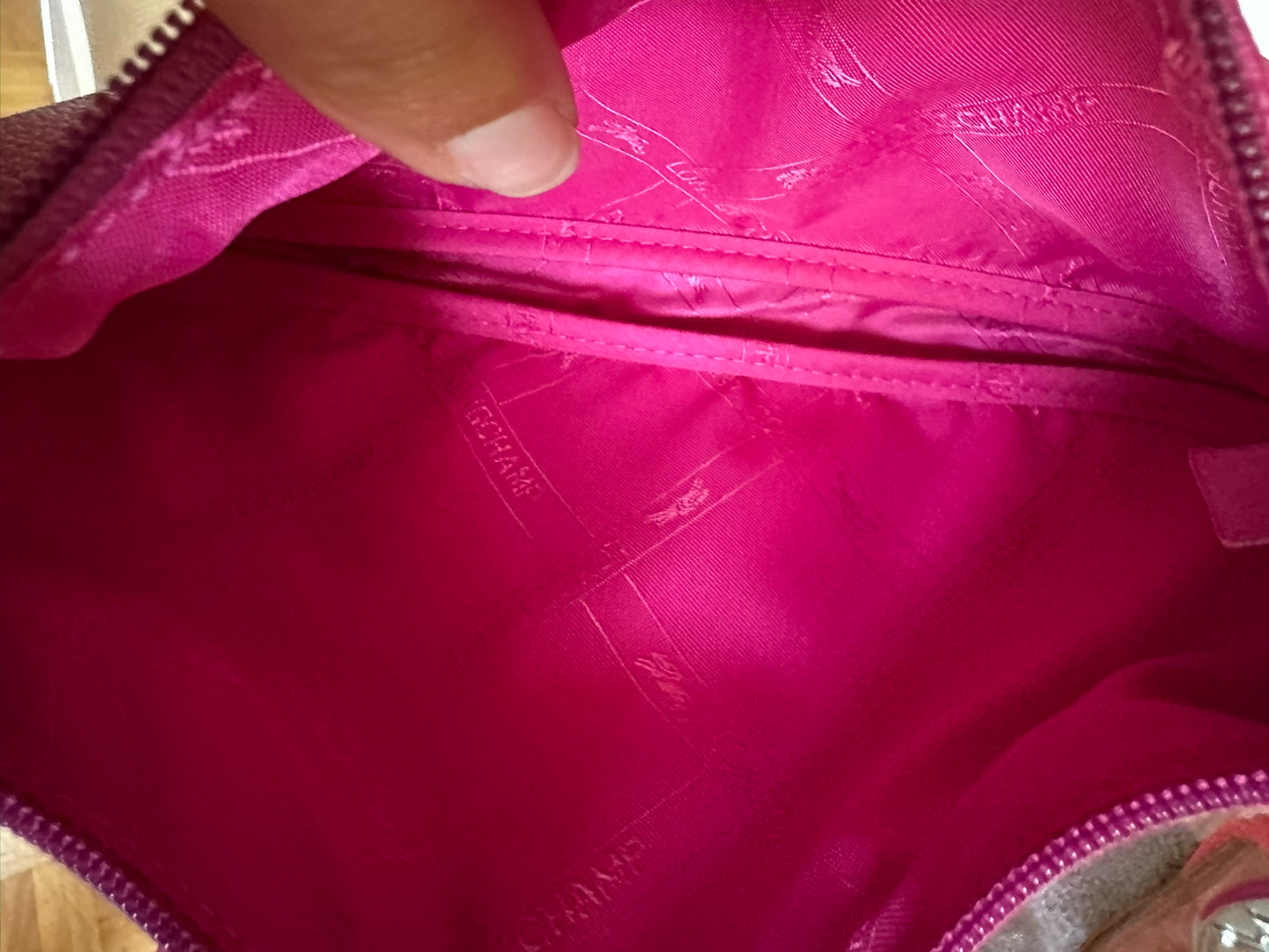 Longchamp sac baguette rose fuchsia