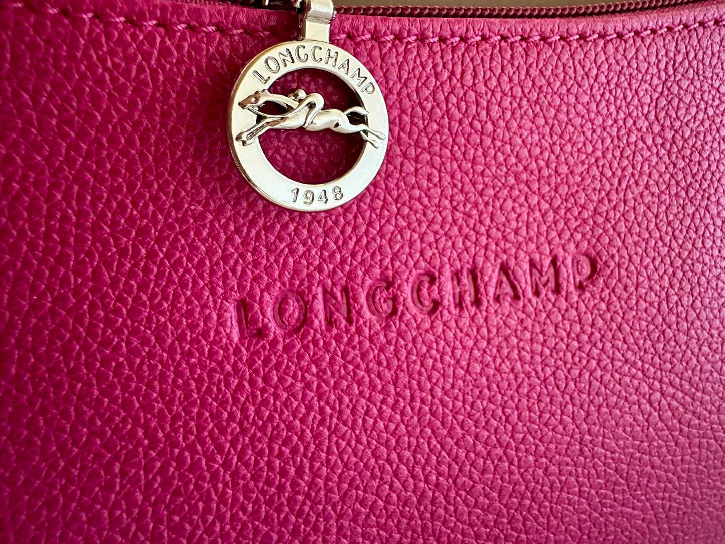 Longchamp sac baguette rose fuchsia