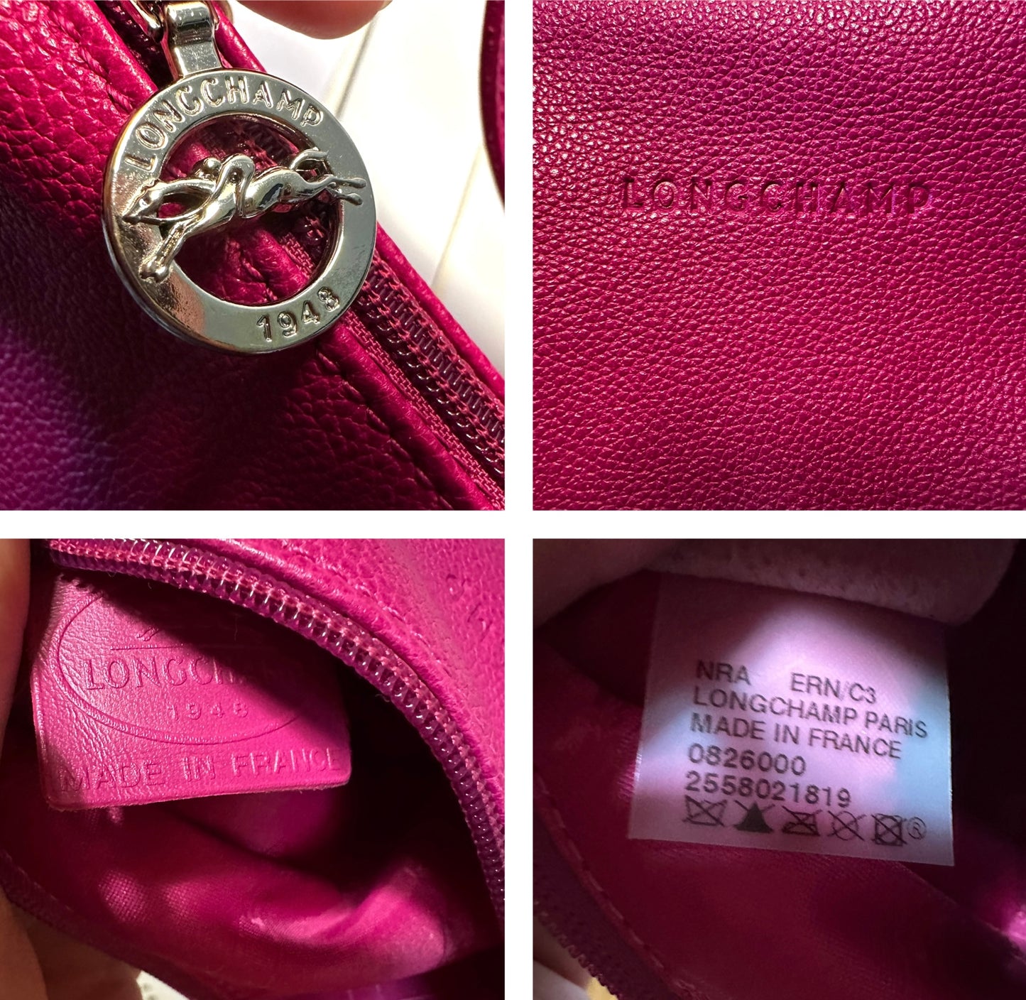 Longchamp sac baguette rose fuchsia