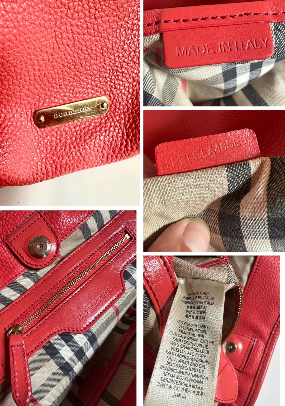 Sac Cabas Burberry Canterbury – Cuir Grainé Corail