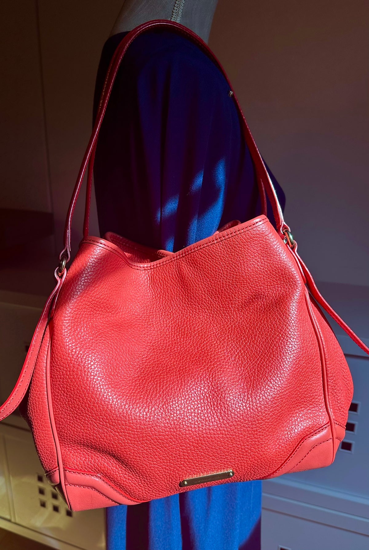 Sac Cabas Burberry Canterbury – Cuir Grainé Corail