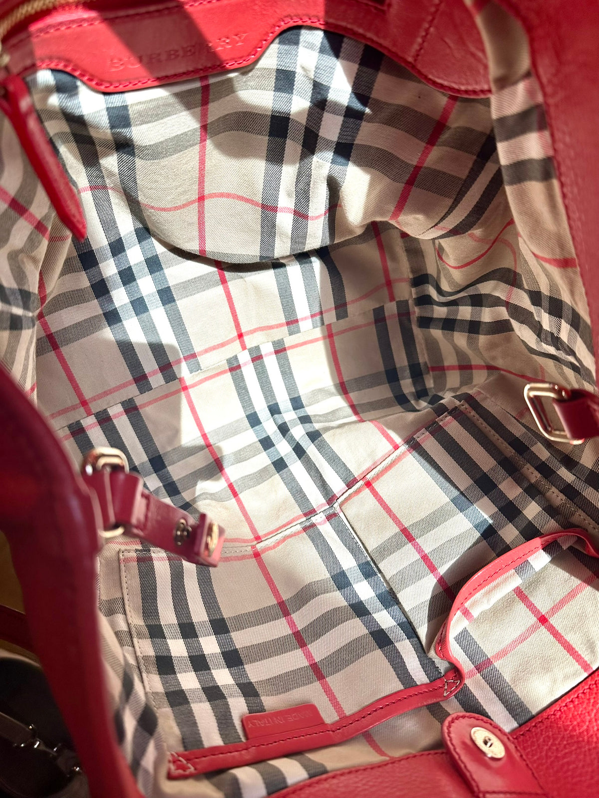 Sac Cabas Burberry Canterbury – Cuir Grainé Corail