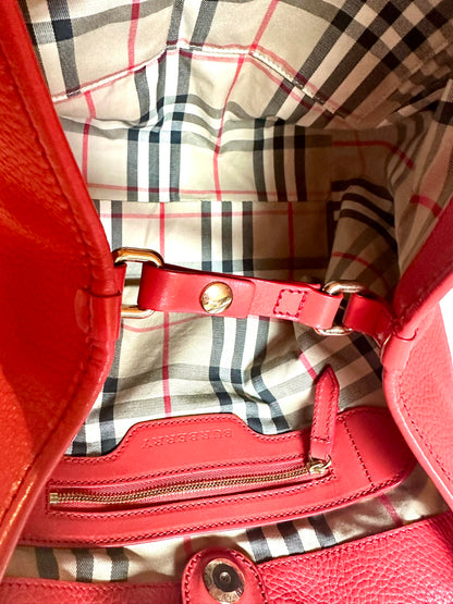 Sac Cabas Burberry Canterbury – Cuir Grainé Corail