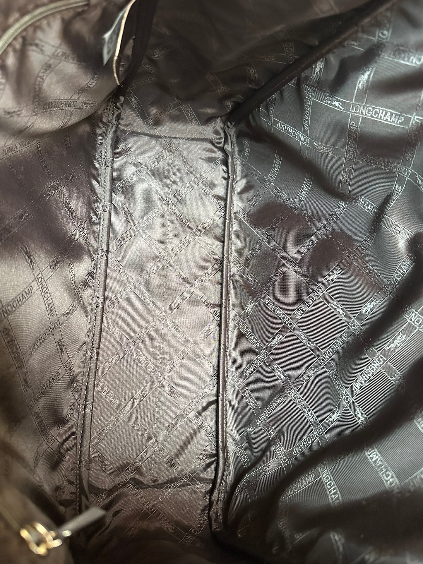 Sac Longchamp Roseau - Cuir Croco marron.