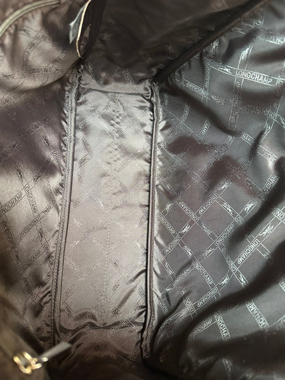 Sac Longchamp Roseau - Cuir Croco marron.