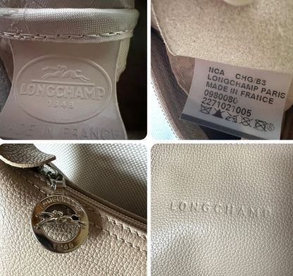 Sac Longchamp bandoulière beige - Le Foulonné.