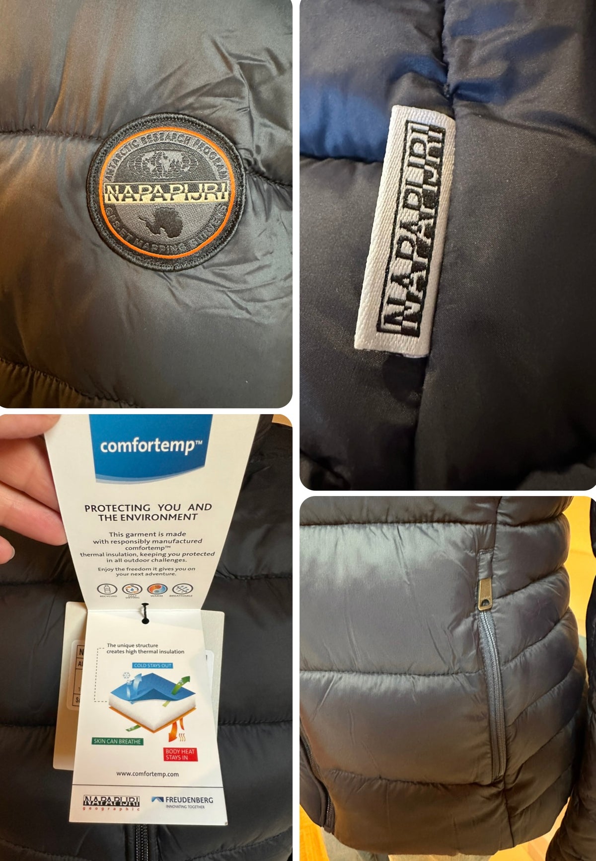 Doudoune Napapijri noir, modèle Alma, taille M.