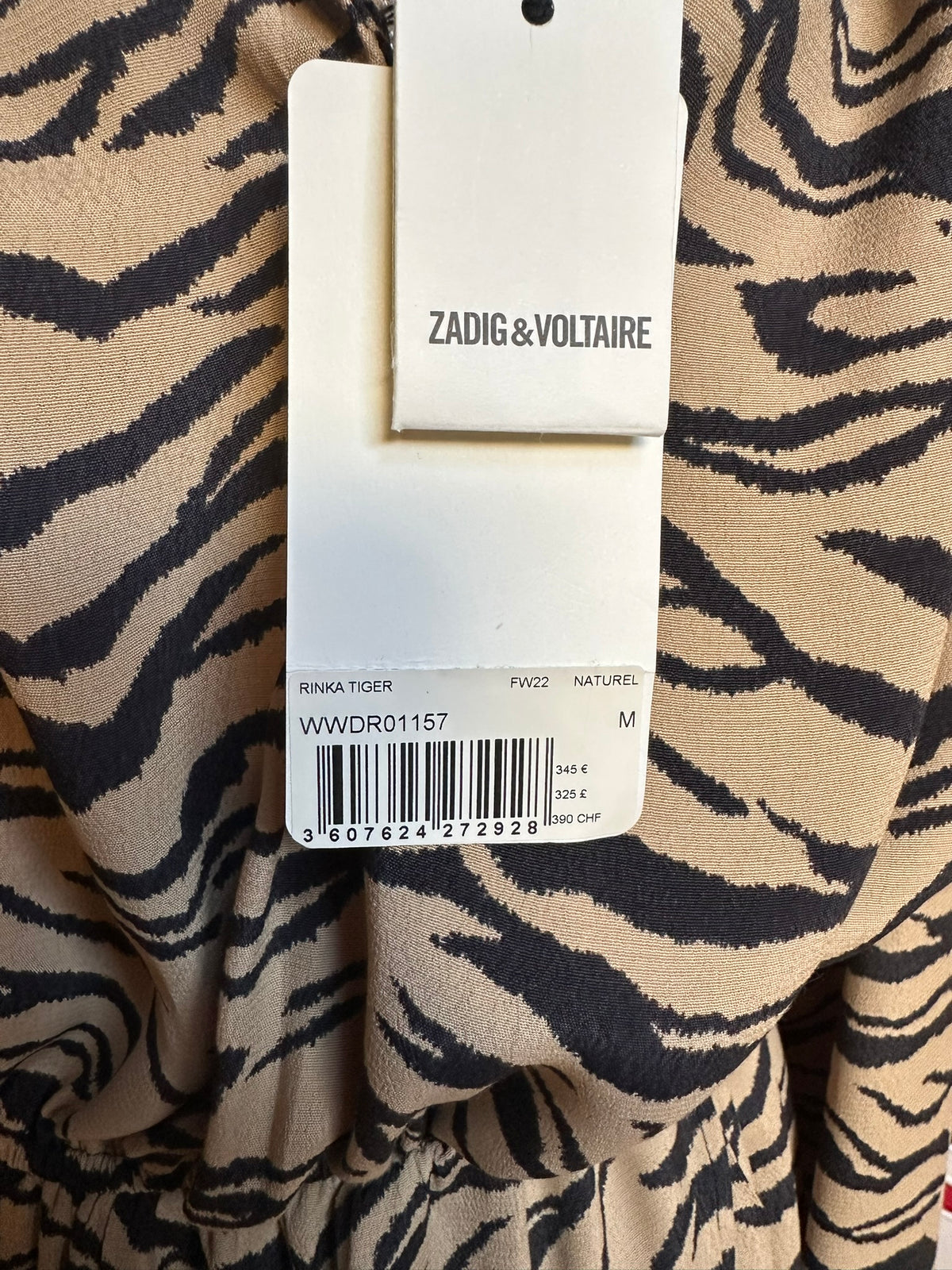 Zadig & Voltaire Robe Rinka Tiger taille M