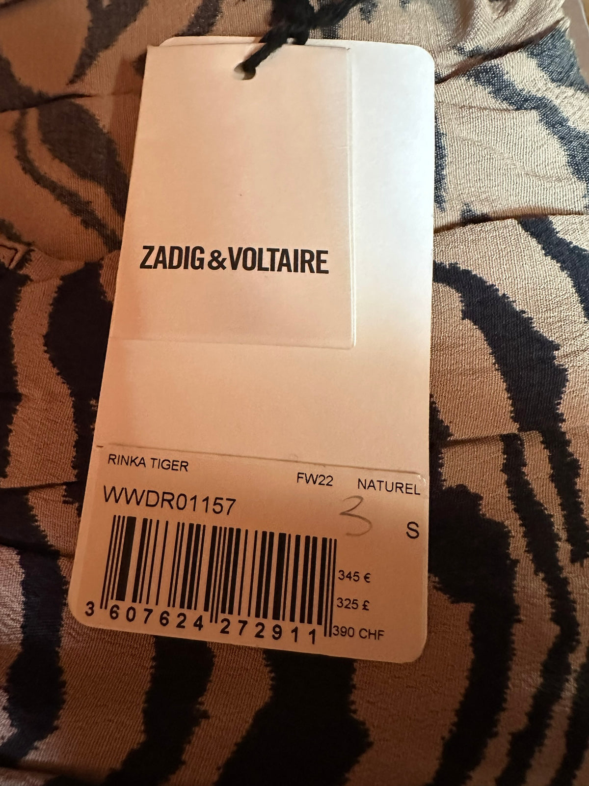 Zadig & Voltaire Robe Rinka Tiger taille S